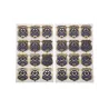 24 Stickers badge de police marine et or 4 cm