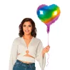 Ballon aluminium coeur multicolore 45 cm