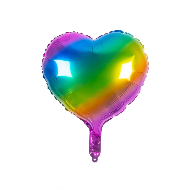 Ballon aluminium coeur multicolore 45 cm