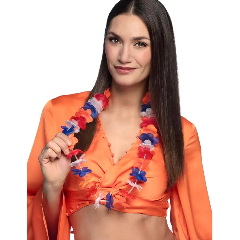 Collier Hawaï supporter Pays-Bas adulte