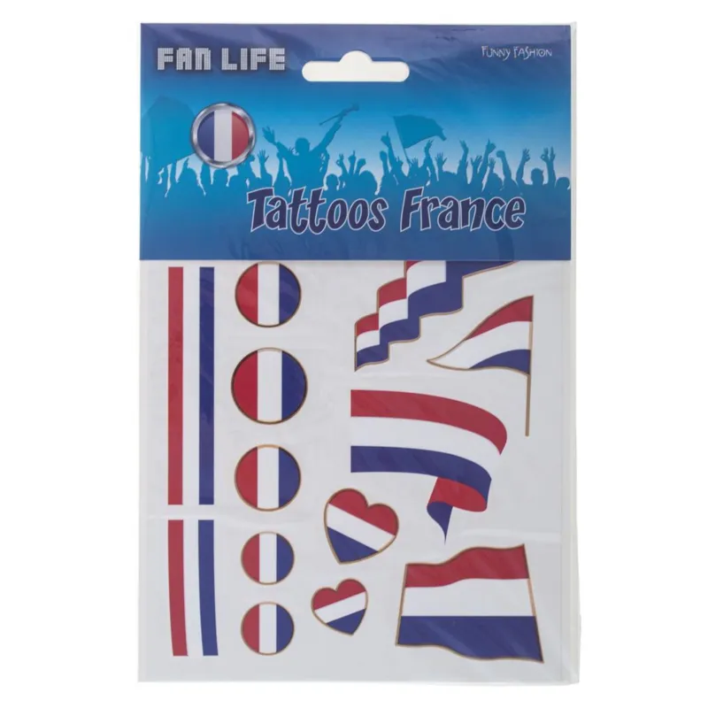 Tatouages temporaires supporter France / Pays-Bas