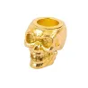 Bougeoir tête de mort en résine dorée 4 x 4 cm