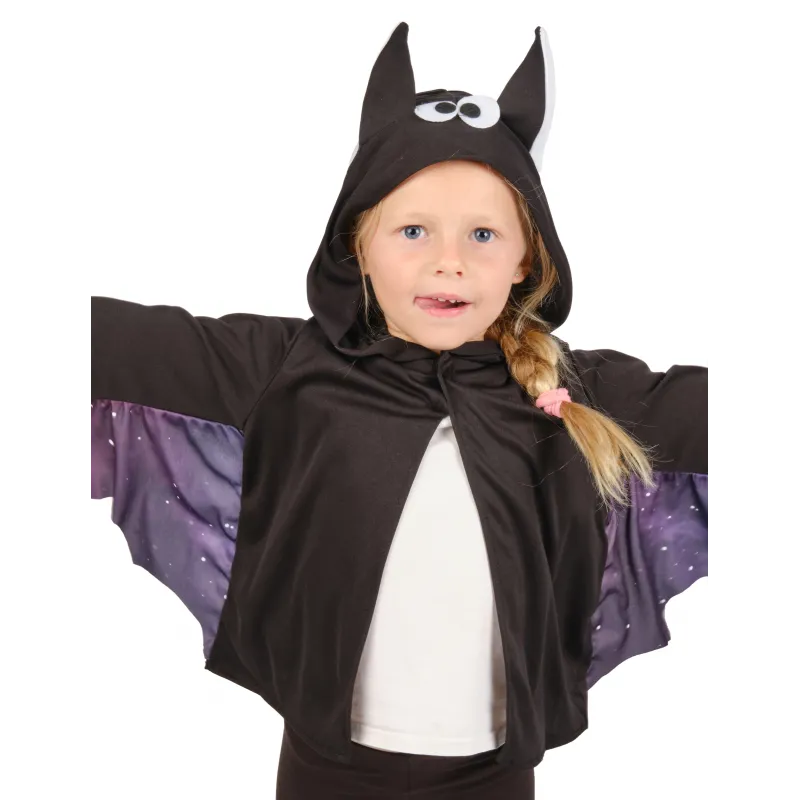Veste de chauve-souris noire et violette enfant
