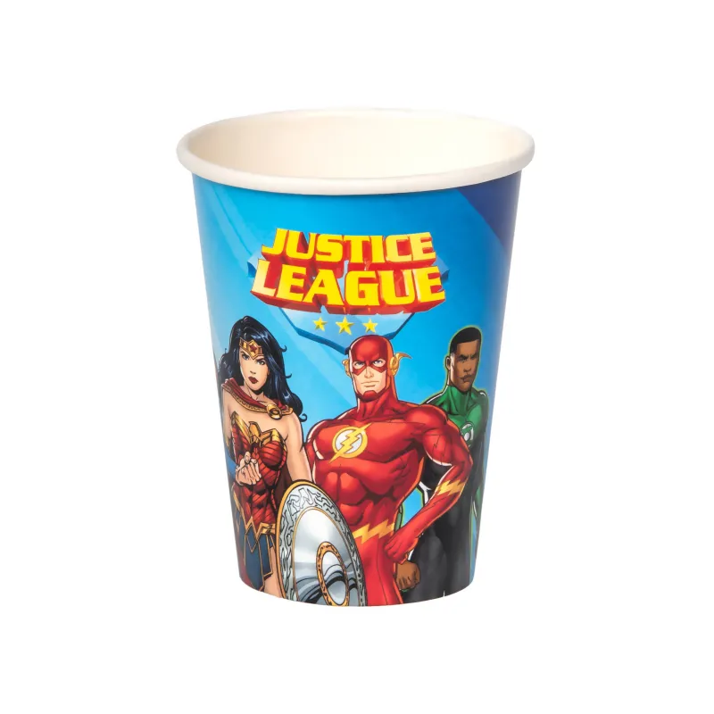 8 Gobelets en carton Justice League 210 ml
