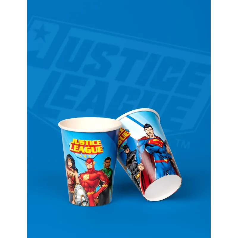 8 Gobelets en carton Justice League 210 ml