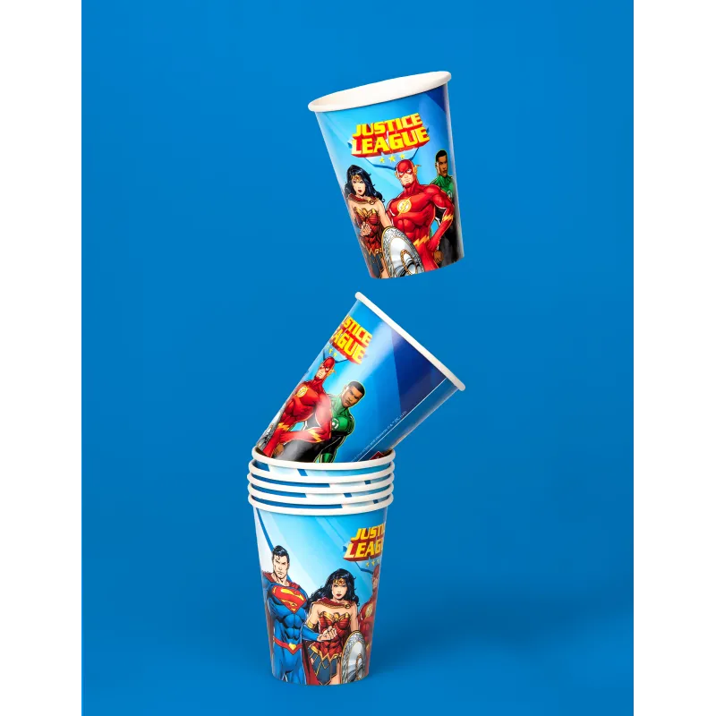 8 Gobelets en carton Justice League 210 ml