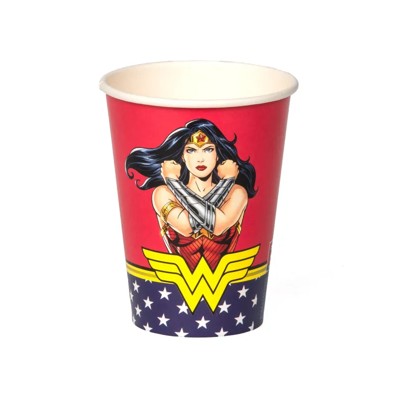 8 Gobelets en carton Wonder Woman 210 ml
