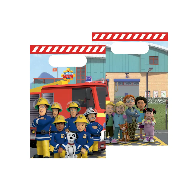 8 sachets en plastique Sam le Pompier16 x 23 cm