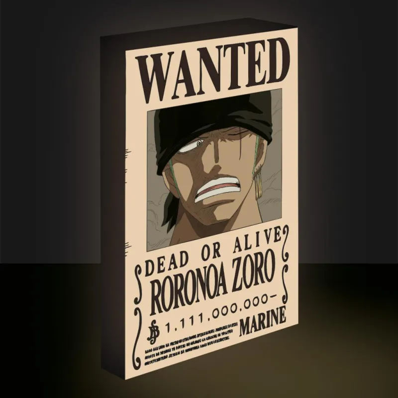 ONE PIECE - Zoro Wanted - Canvas Lumineux 40X30 Cm