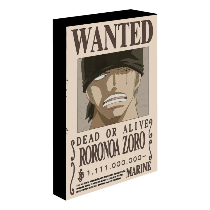 ONE PIECE - Zoro Wanted - Canvas Lumineux 40X30 Cm