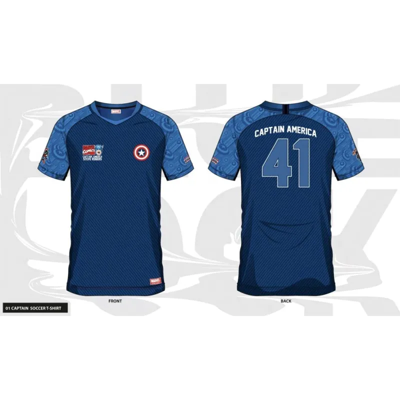 MARVEL - Captain America 41 - Maillot de Foot Homme (L)