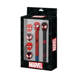 SPIDER-MAN - Set de 2 Crayons + 4 Gommes