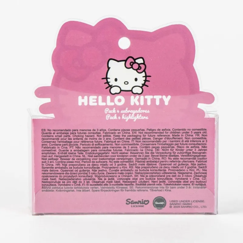 HELLO KITTY - Pack de 4 mini Surligneurs "food"