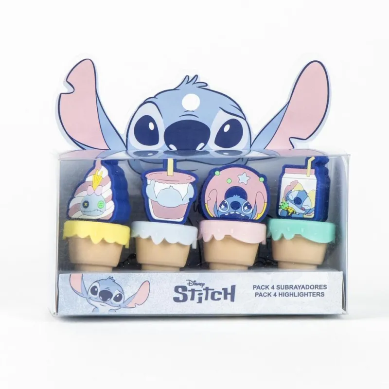 STITCH - Pack de 4 mini Surligneurs "food"