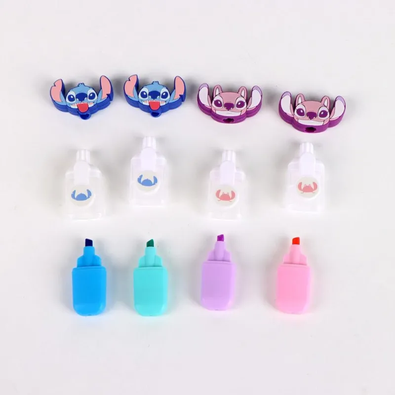 STITCH & ANGEL - Pack de 4 mini Surligneurs "head"