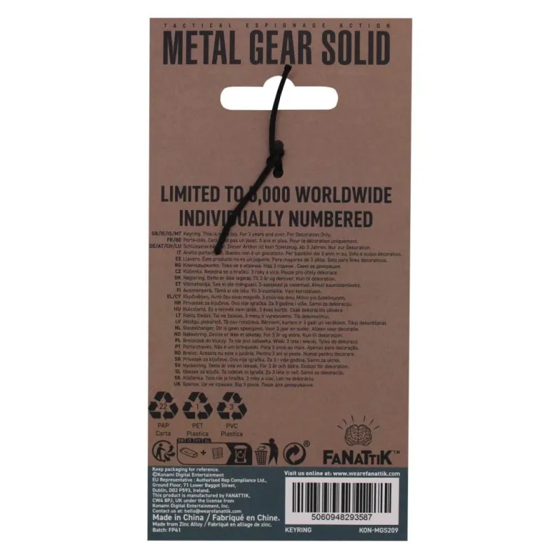 METAL GEAR SOLID 2 - Boite en carton - Porte-clés Edition Limitée