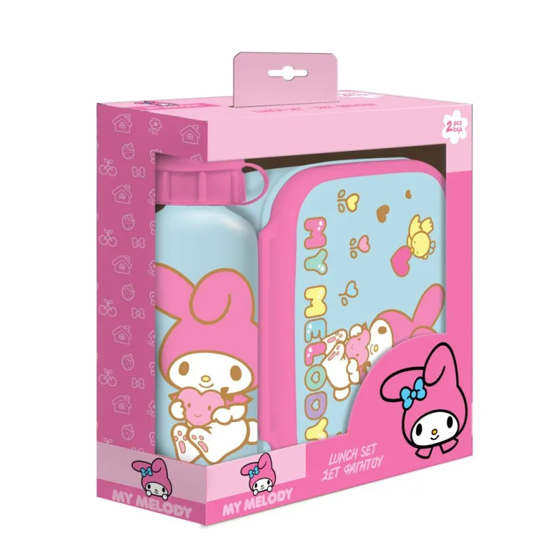 MY MELODY - Set Boite à Tartines + Bouteille en Aluminium 500ml