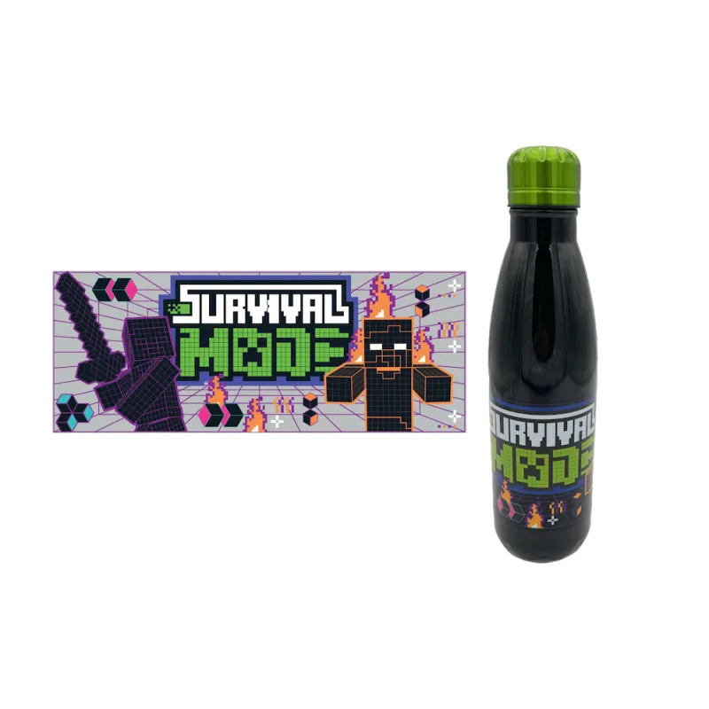 MINECRAFT - Survival Mode - Bouteille en Acier Inoxydable 780ml