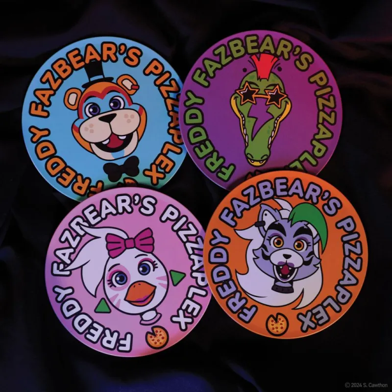 FIVE NIGHTS AT FREDDDY'S - 4 Dessous de Verres Gravés en Métal