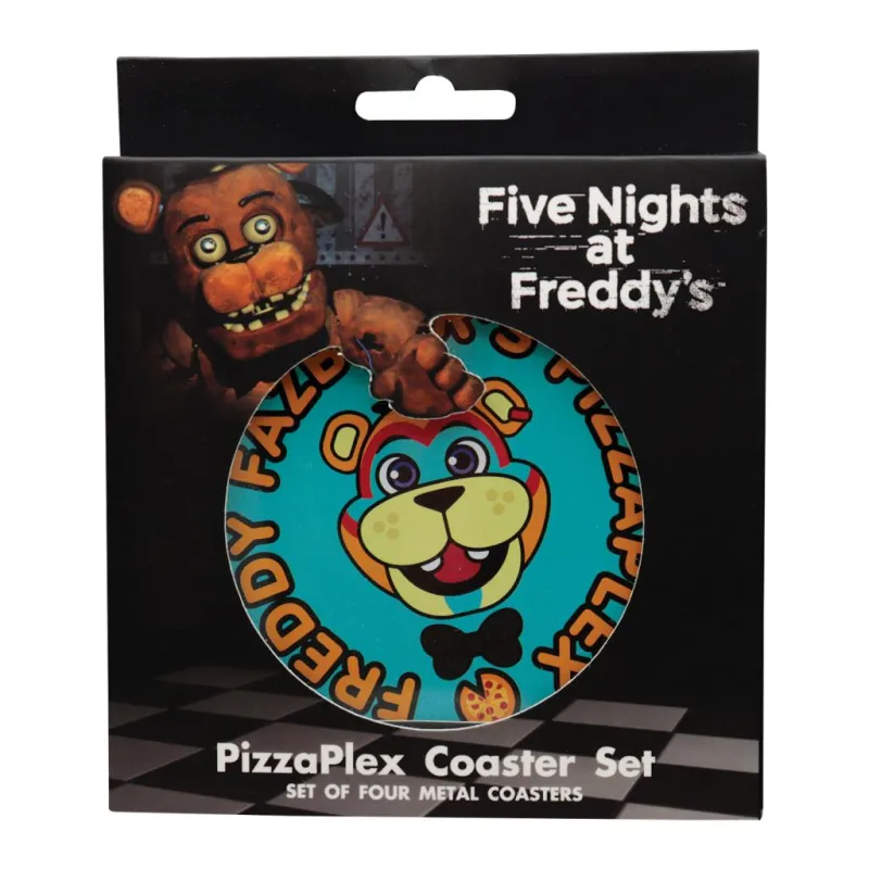 FIVE NIGHTS AT FREDDDY'S - 4 Dessous de Verres Gravés en Métal