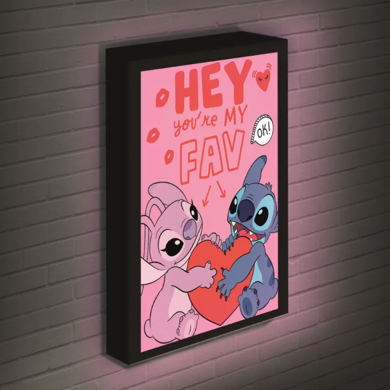 STITCH & ANGEL - Love - Canvas Lumineux 40X30 Cm