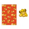 LE ROI LION - Simba - Couverture Corail 100x140cm + Coussin