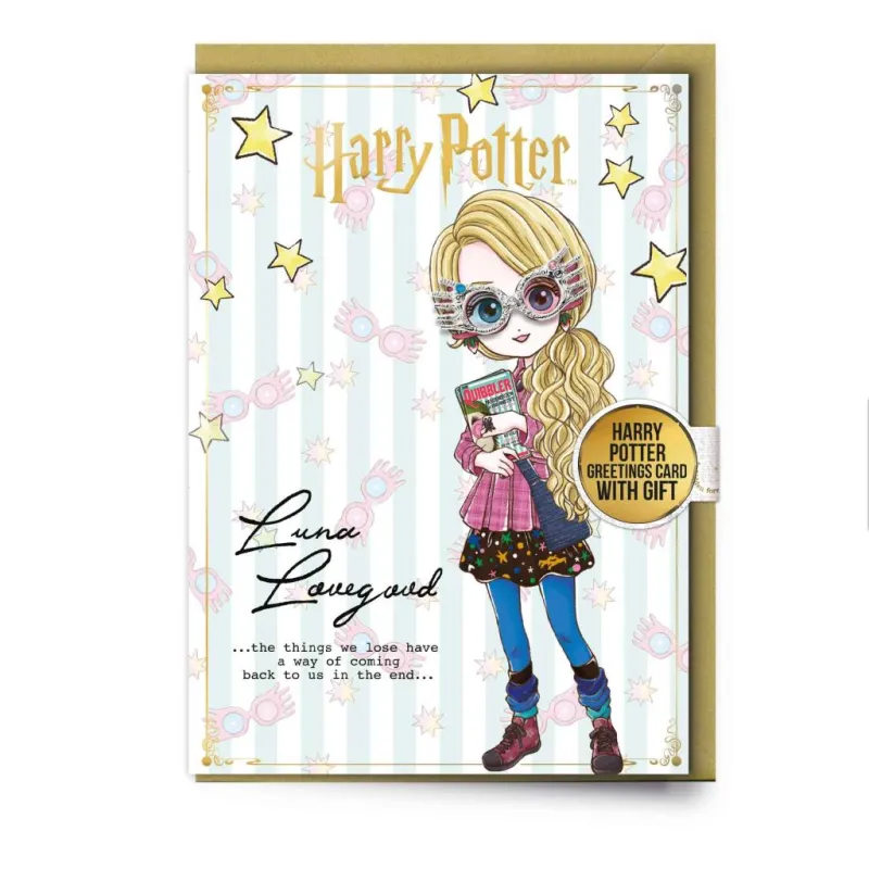 HARRY POTTER - Luna Lovegood - Carte de Voeux avec Pin's