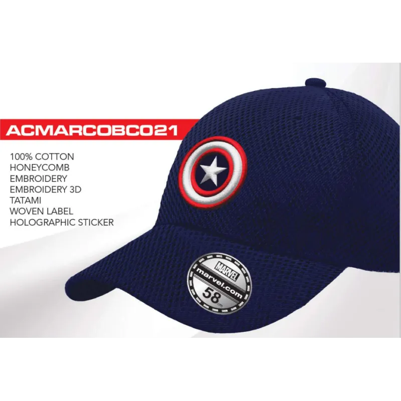 CAPTAIN AMERICA - Logo - Casquette de Baseball "Honey Comb"