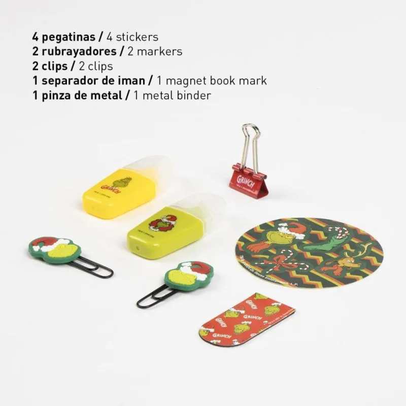 GRINCH - Boule de Noël - Boîte de Papeterie - 7 pc.