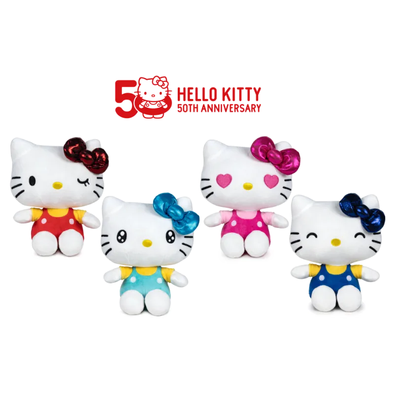HELLO KITTY - Assortiment de 12 Peluches - 4 Modèles - 16cm