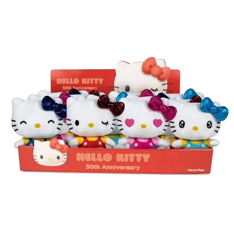 HELLO KITTY - Assortiment de 12 Peluches - 4 Modèles - 16cm