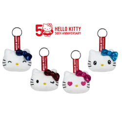 HELLO KITTY - Assortiment de 24 Porte-Clés Peluches - 4 modèles - 7cm