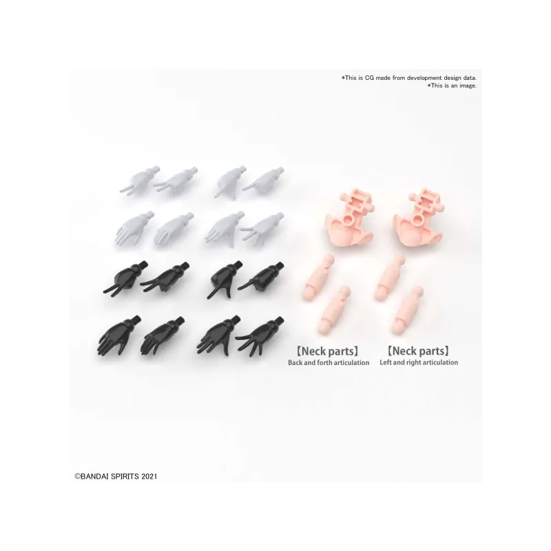 30MS - Option Hand Parts (White / Black) - Model Kit