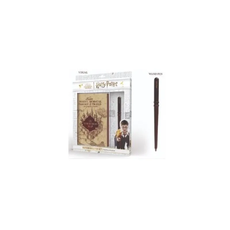 HARRY POTTER - Notebook A5 Premium - Marauder Map + Wand Pen Set