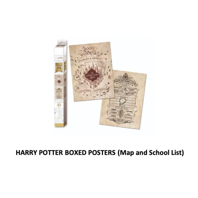 HARRY POTTER - Map & School List - Set 2 Posters 52 x 38cm