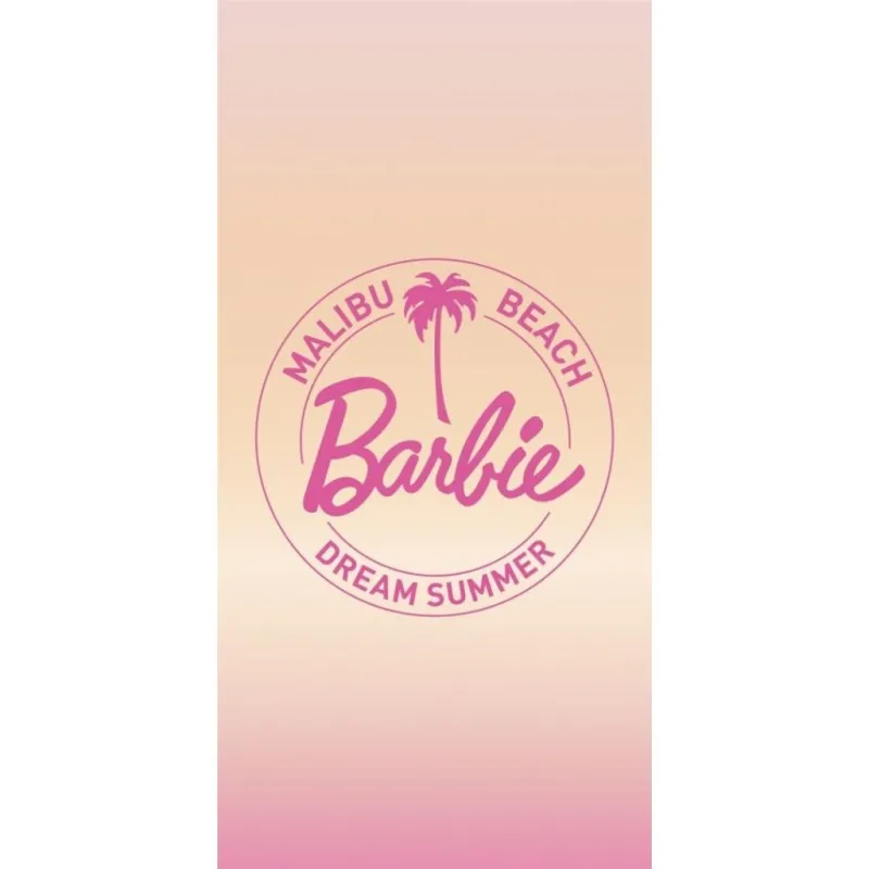 BARBIE - Malibu Beach - Serviette de Plage 100% Coton 70x140cm