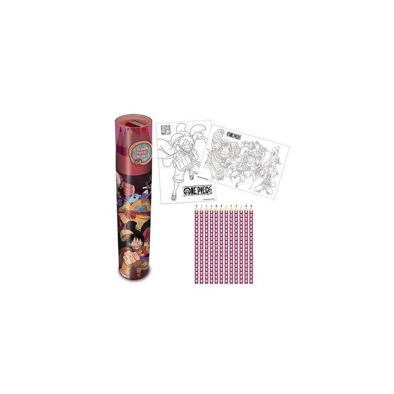 ONE PIECE - Equipage Chapeaux de paille - Tube 2 posters + crayons