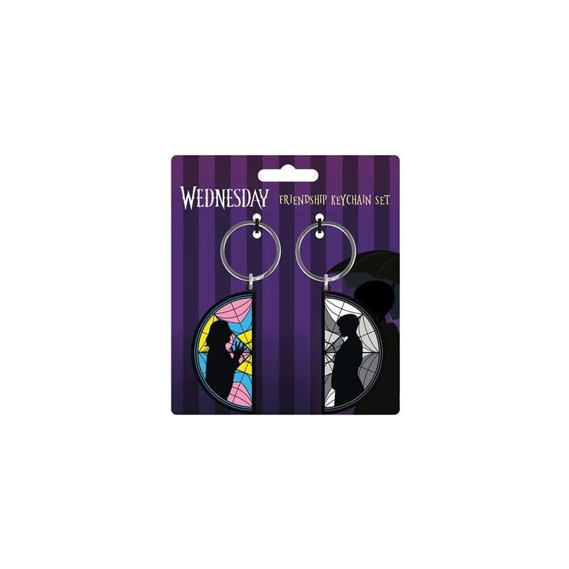 MERCREDI - 2 Pack Porte-Clés Caoutchouc - Wednesday Enid Window