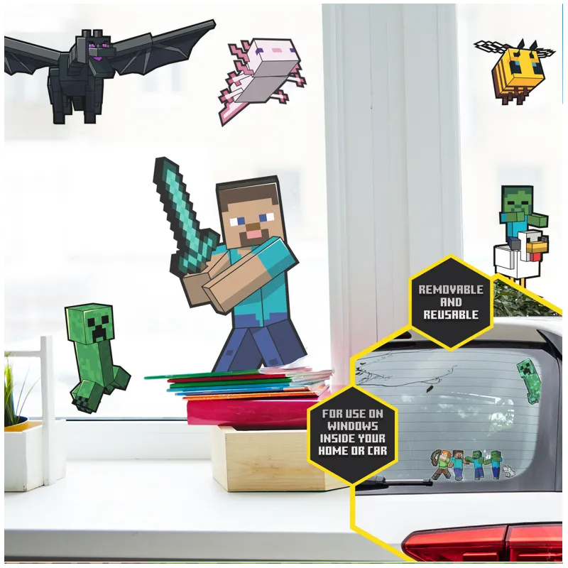 MINECRAFT - Cling Decals pour Fenêtre