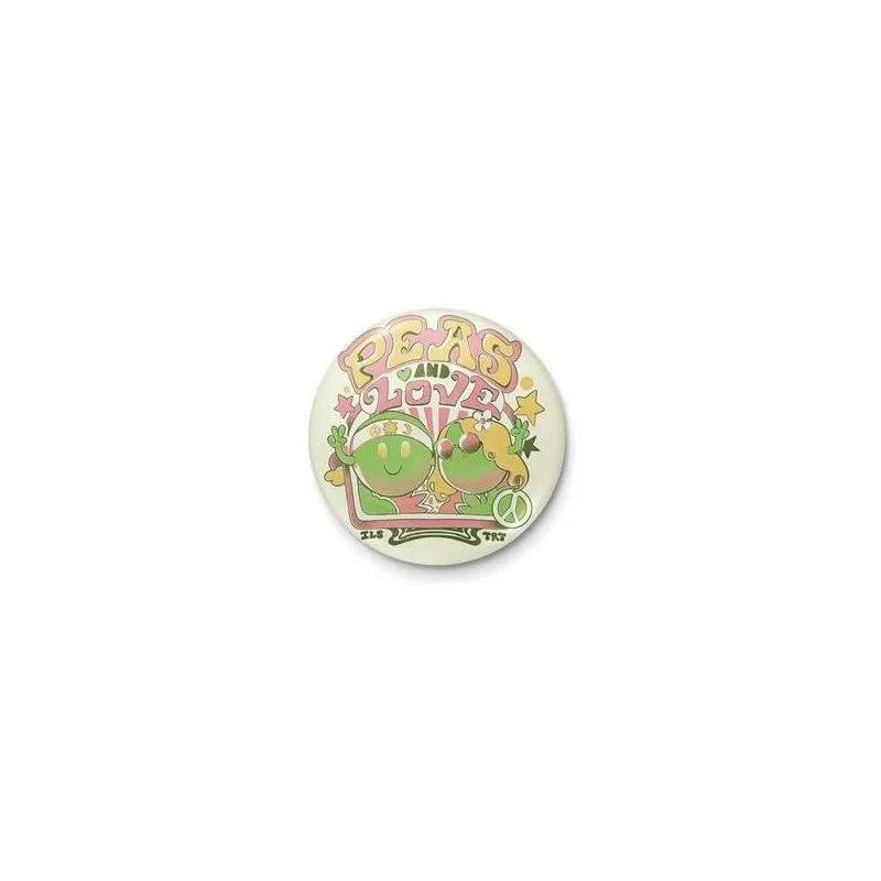 ILUSTRATA - Peas and Love - Button Badge 25mm