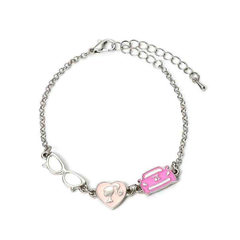 BARBIE - Bracelet en Chaine - Silhouette, Lunettes et Corvette