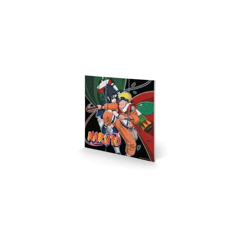 NARUTO - Training to Surpass the Other - Impression sur bois 30X30cm