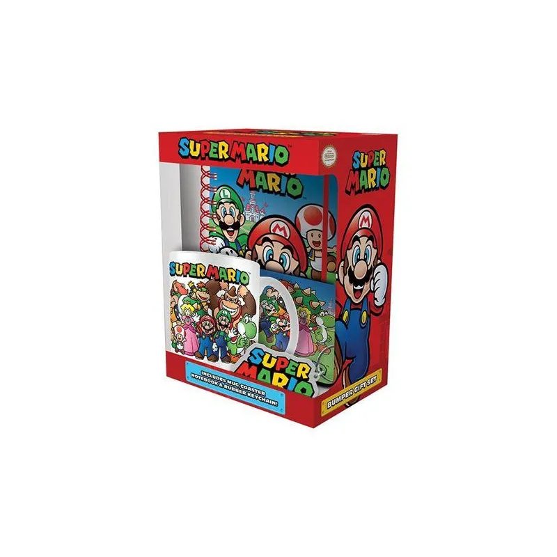 SUPER MARIO - Bumper - Mug, sous verre, Porte-clé & Carnet