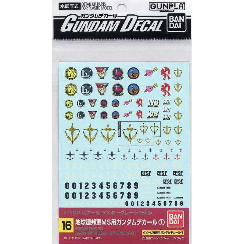 GUNDAM - Gundam Decal 16 MG Multiuse Federation - Model Kit