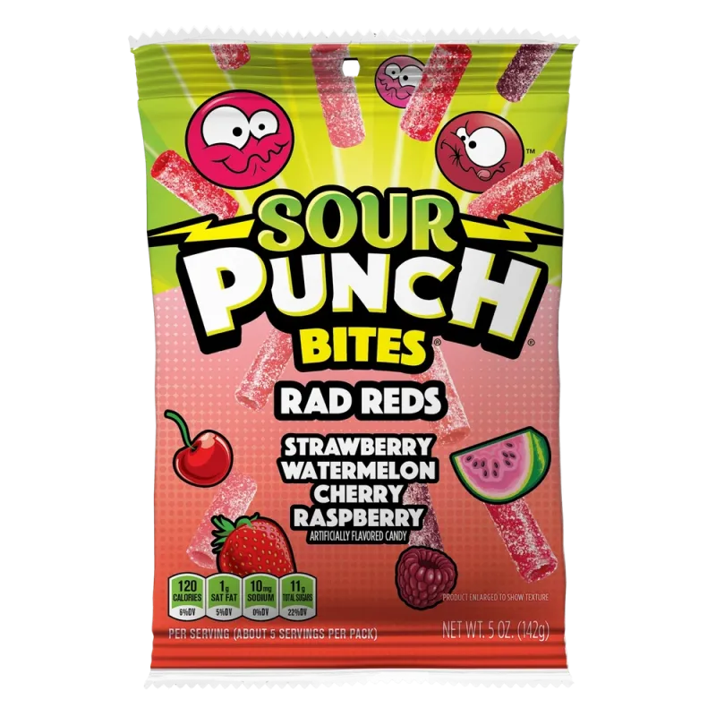 Sour Punch Bites Rad Reds