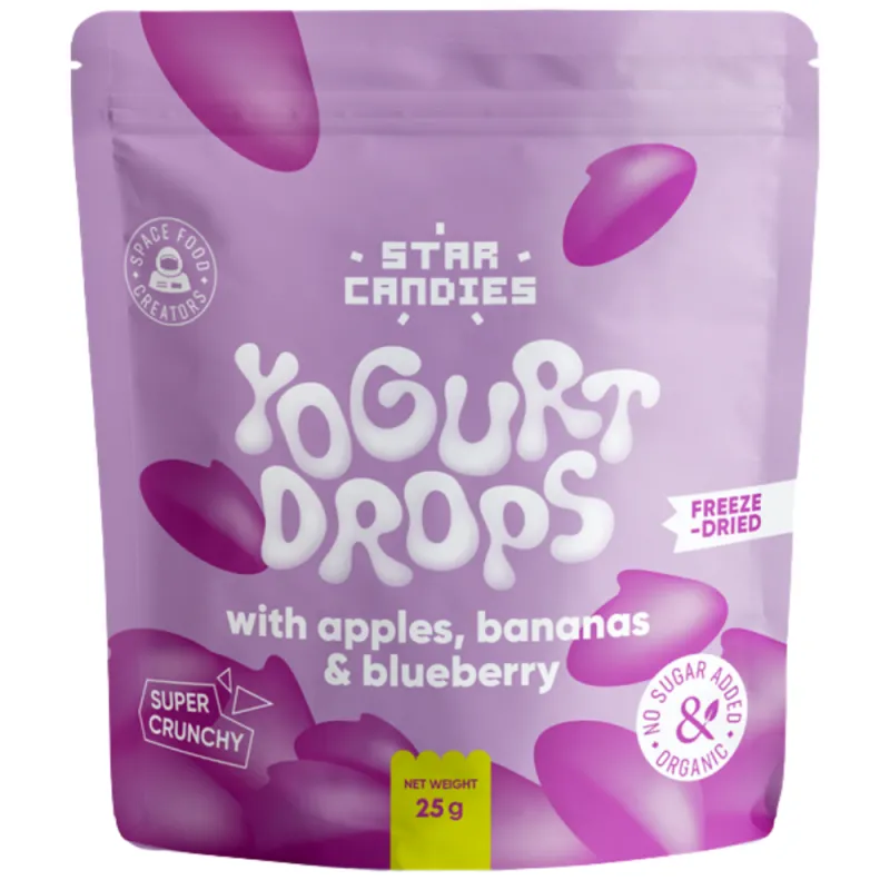 Star Candies Freeze Dried Yogurt Drops Apple Banana & Blueberry