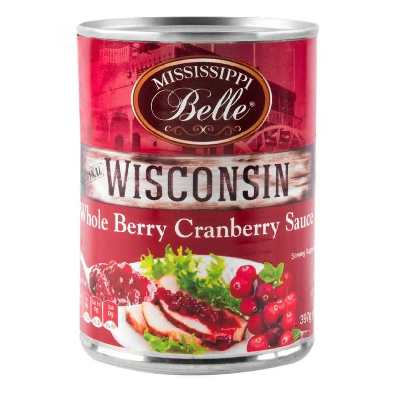 Mississippi Belle Sauce Jellied Wisconsin Berry Cranberry