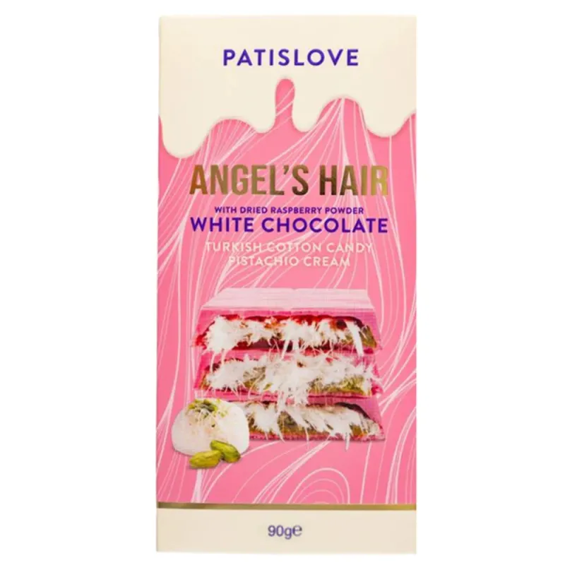 Patislove White Chocolate Raspberry Dubai Chocolate Angel's Hair