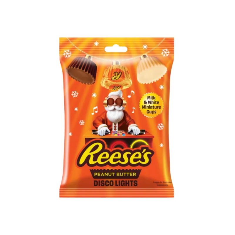 Reese's DJ Santa's Peanut Butter Cups Disco Lights Milk & White