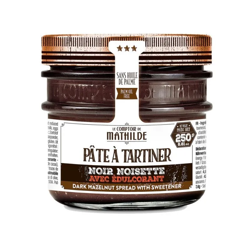 Noir Noisette avec édulcorant - Pâte à Tartiner - 250g